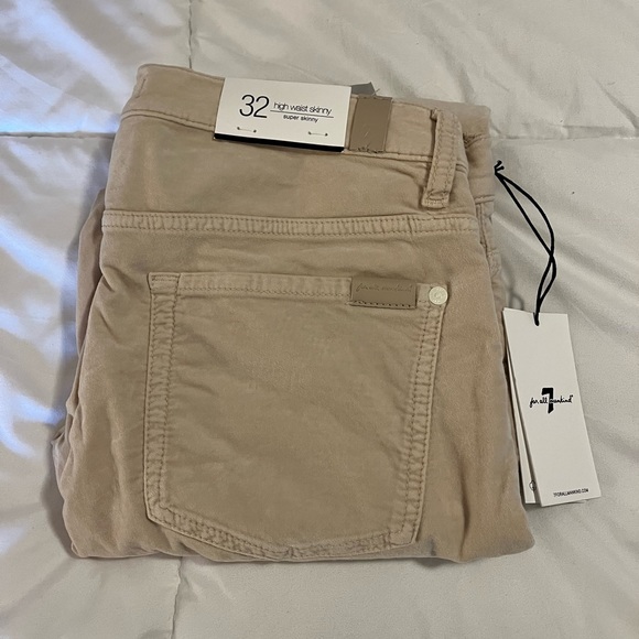 7 For All Mankind Velvet White High Waist Skinny - Picture 1 of 3